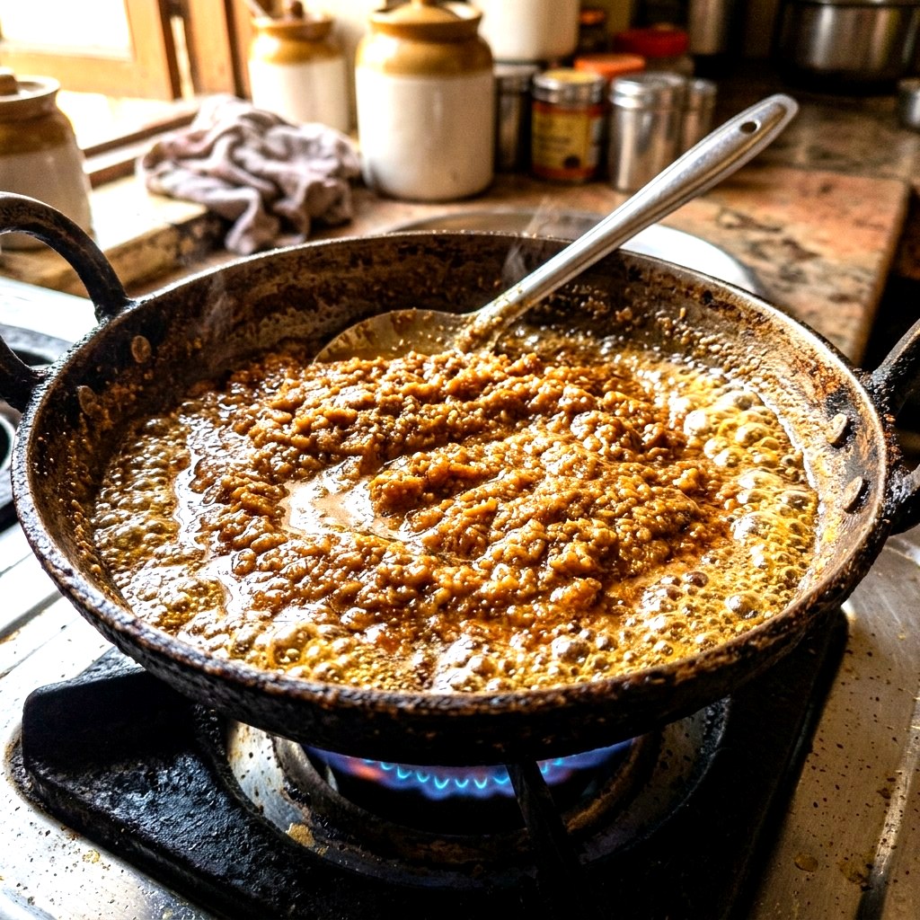 Slow Ghee Bhunai to Golden Brown