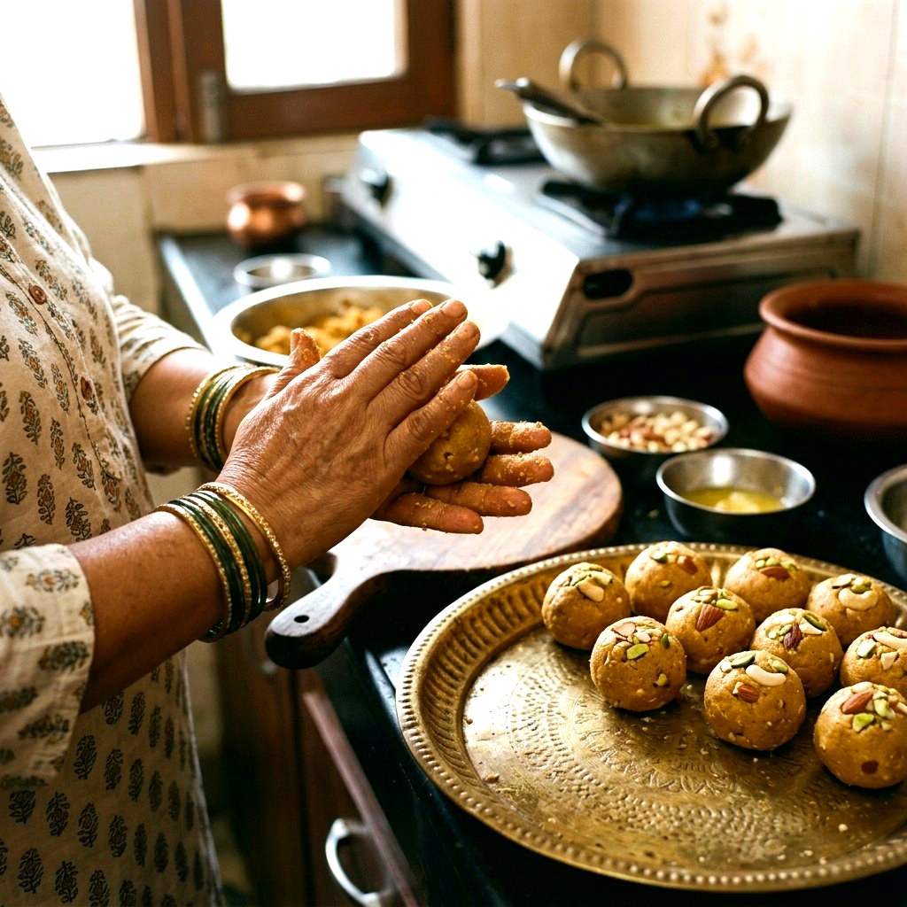 Shape Warm into Pinnis / Laddus