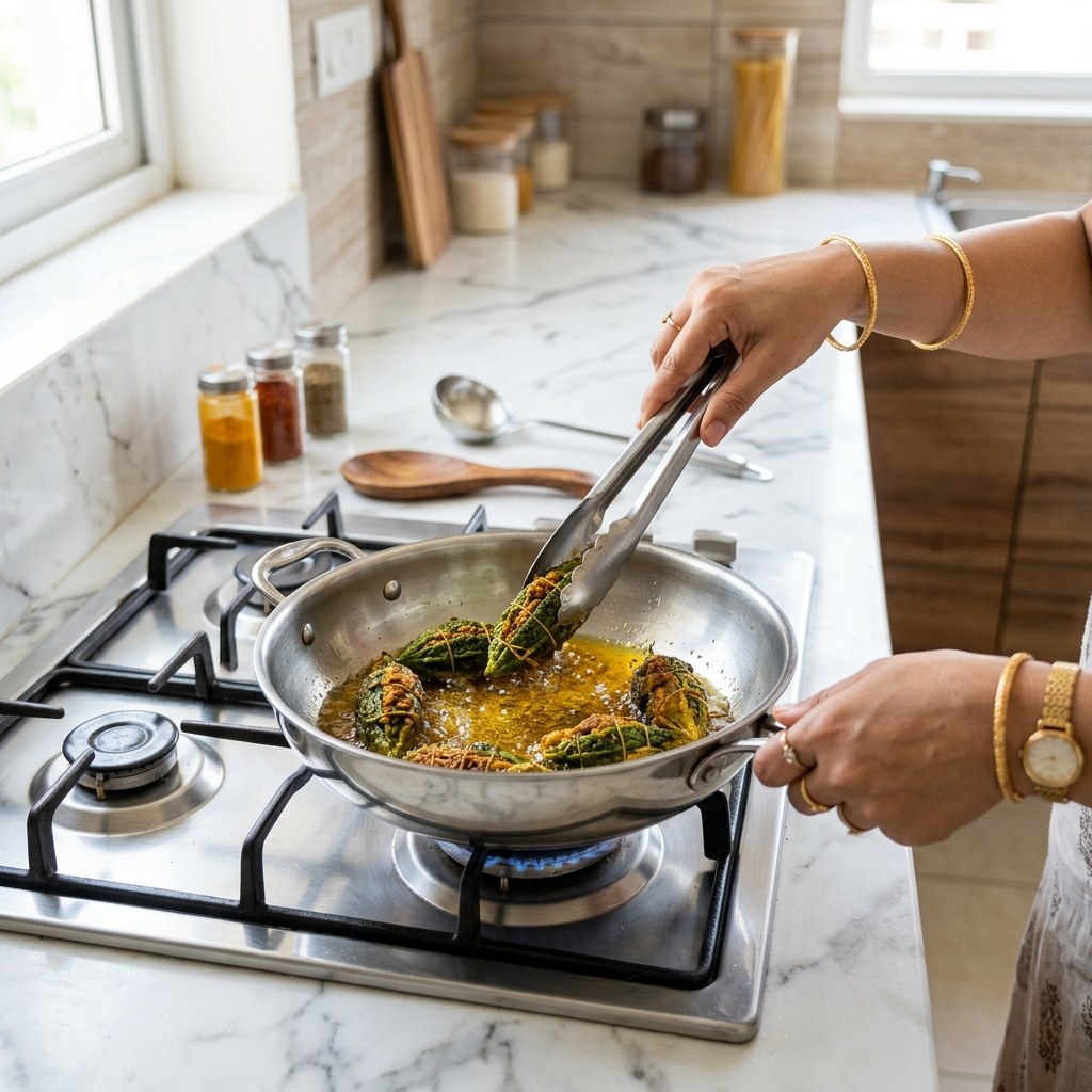 High-Flame Sear in Smoking Mustard Oil
