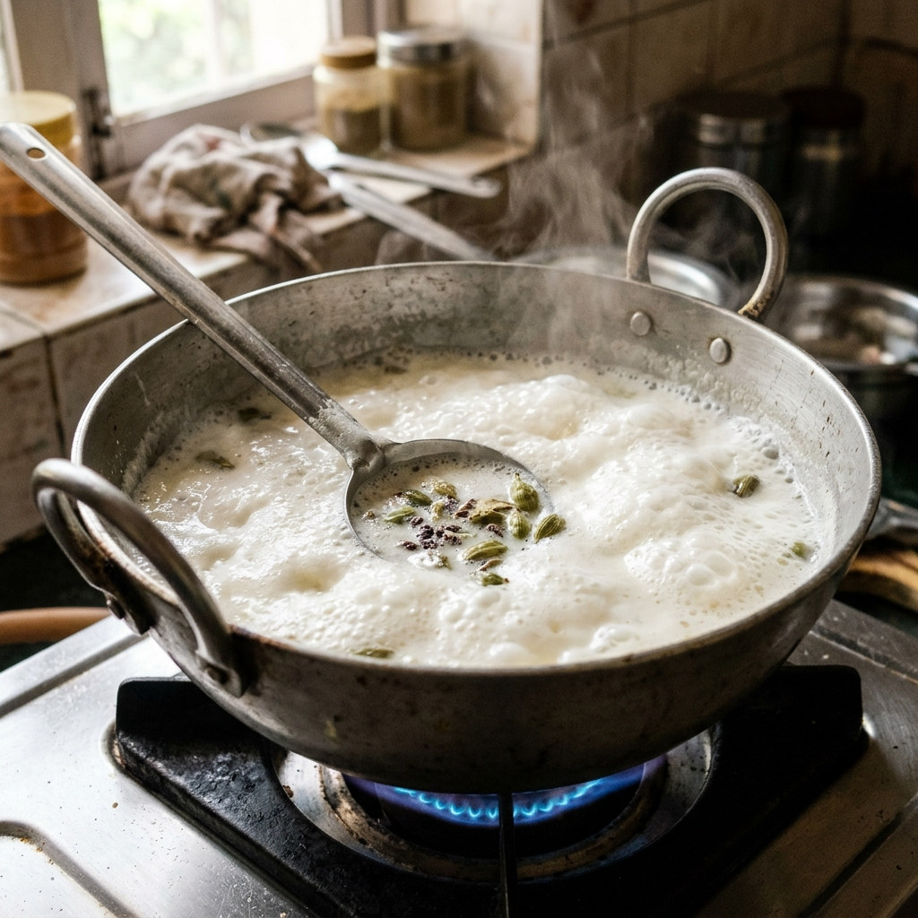 2. Boil Milk with Cardamom
