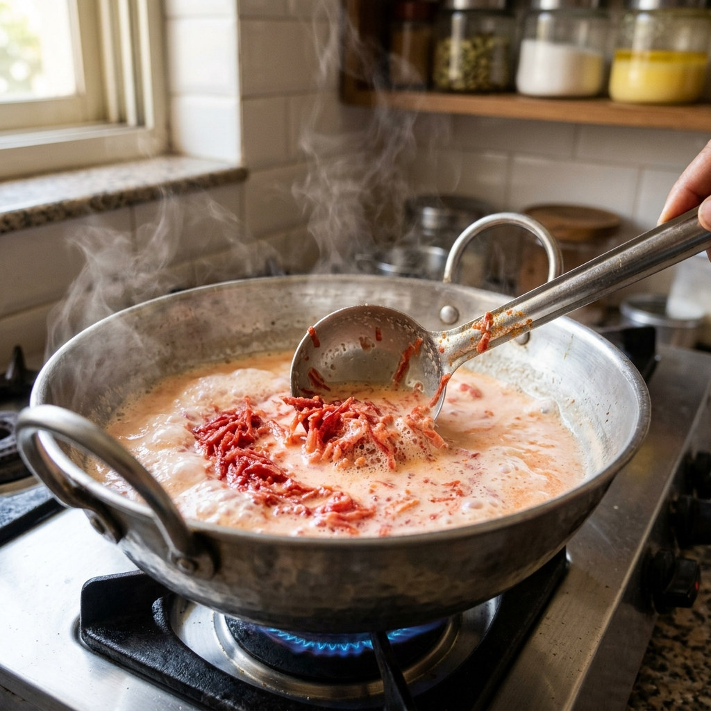 4. Add Grated Carrots to Milk