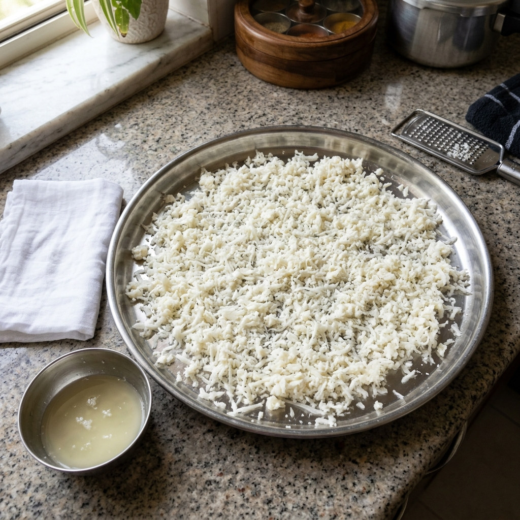 1. Grate Cauliflower & Air-Dry