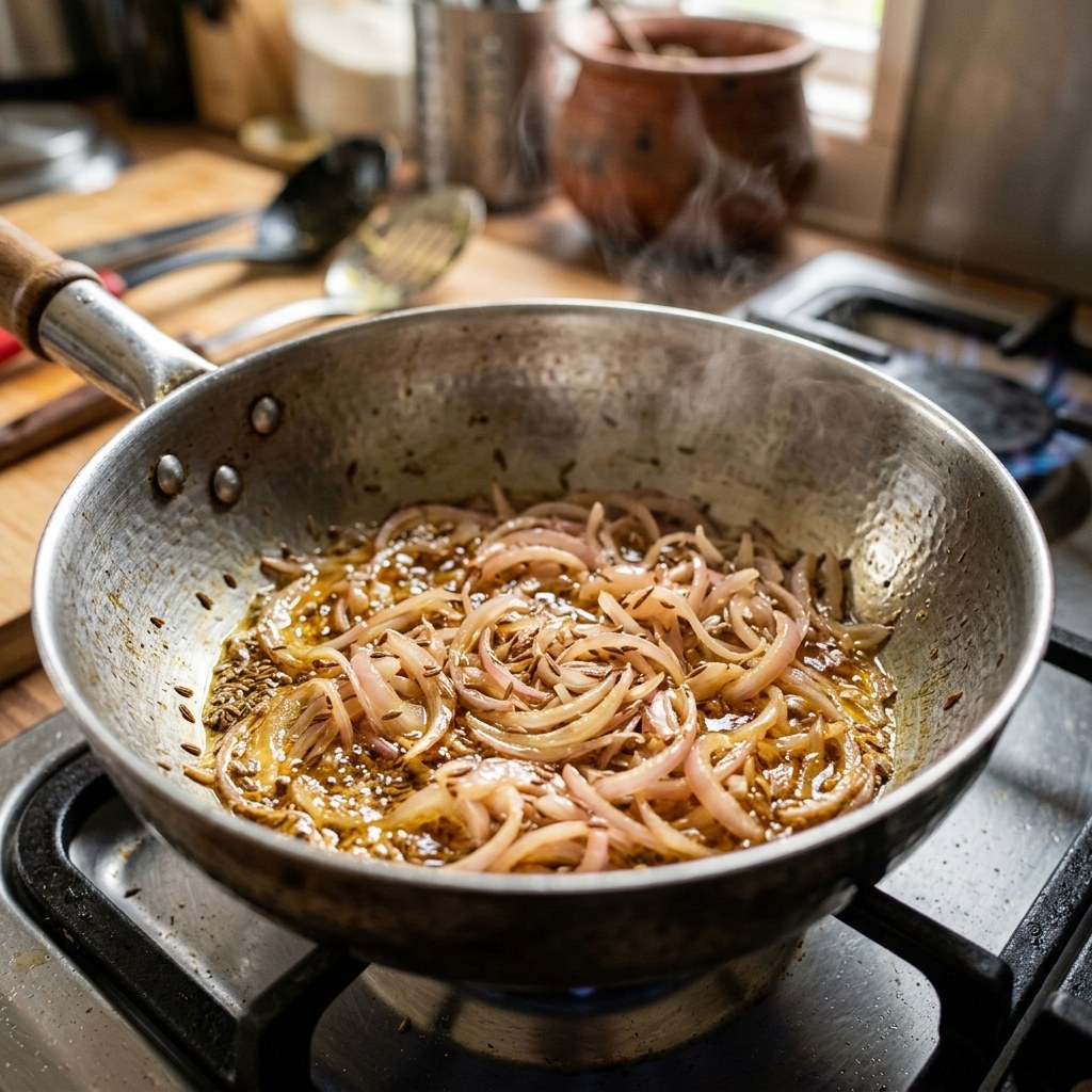 Sauté Sliced Onions Until Light Golden