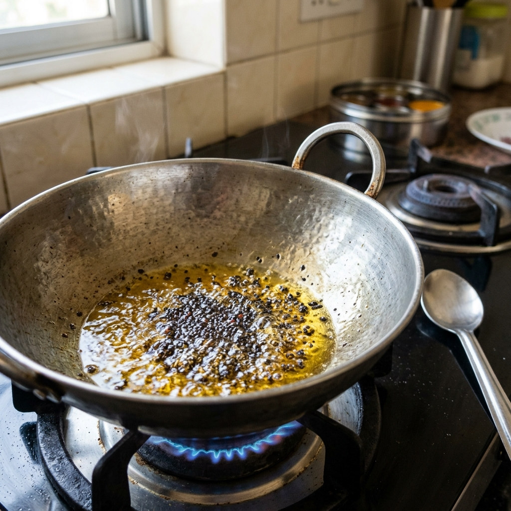 2. Crackle Mustard Seeds in Oil