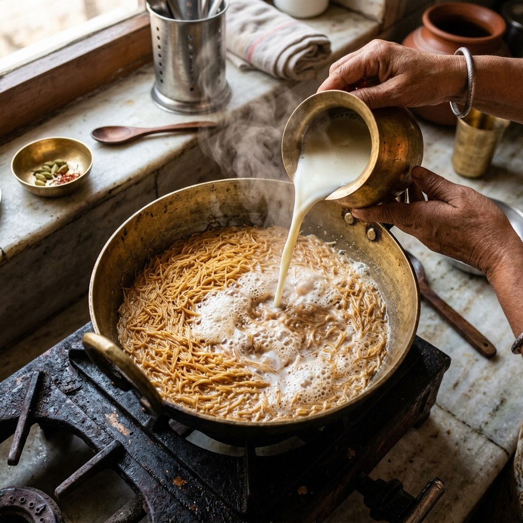 Bring Whole Milk to Rolling Boil
