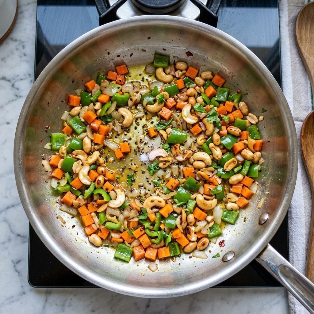 Sauté Crunchy Vegetables, Cashews & Peanuts