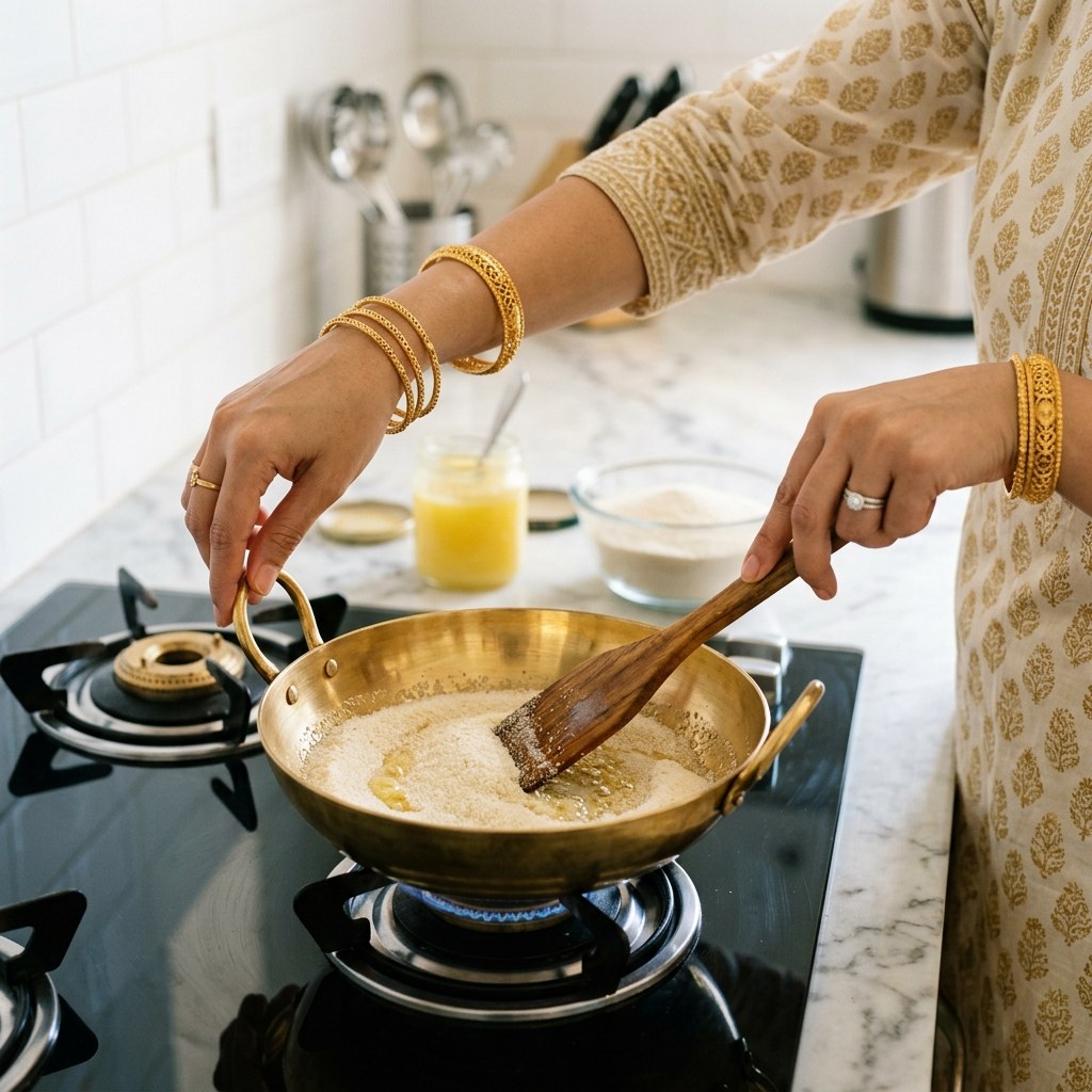 Roast Sooji in Desi Ghee