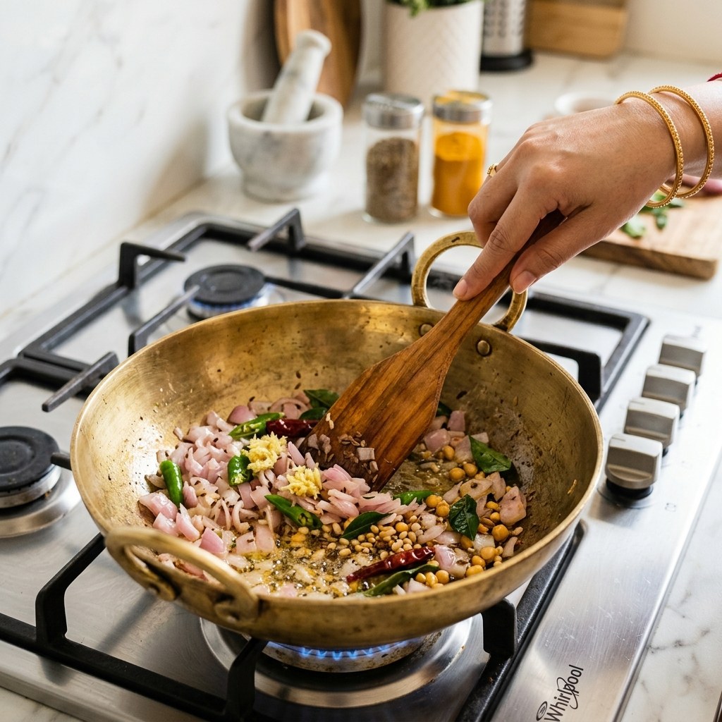 Sauté Onions, Ginger and Chillies