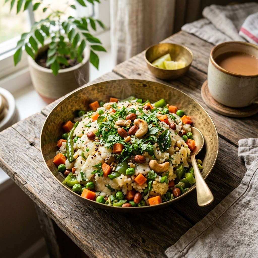Vegetable Upma (Sooji Rava Upma)